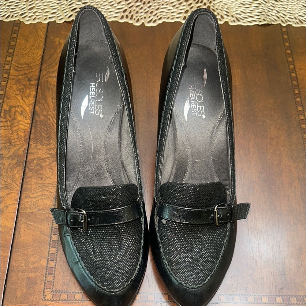 Aerosoles Black Women's High Heel Loafers